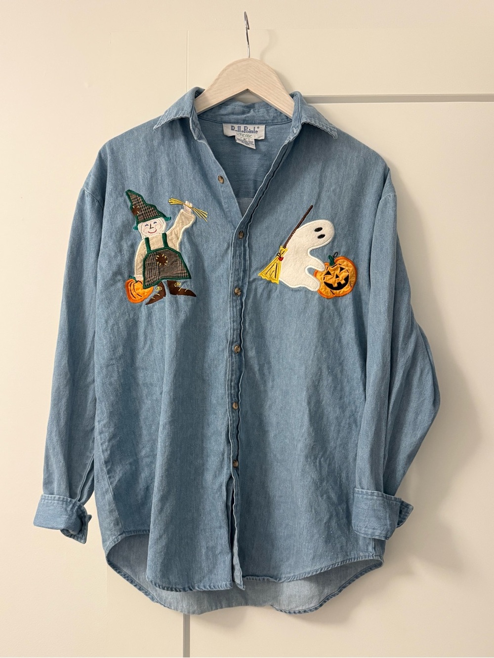 Denim Button Down Vintage Halloween Shirt